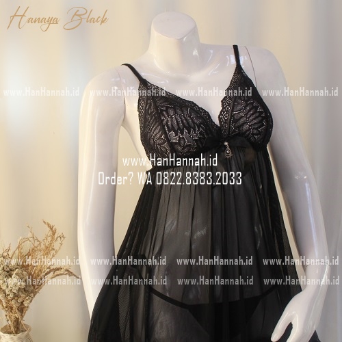 Premium M-XXXL HANAYA Black Sleepwear Set
