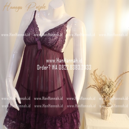 Premium M-XXXL, HANAYA Purple Sleepwear Set