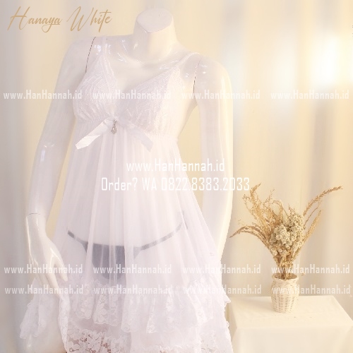 Premium M-XXXL HANAYA White Sleepwear Set